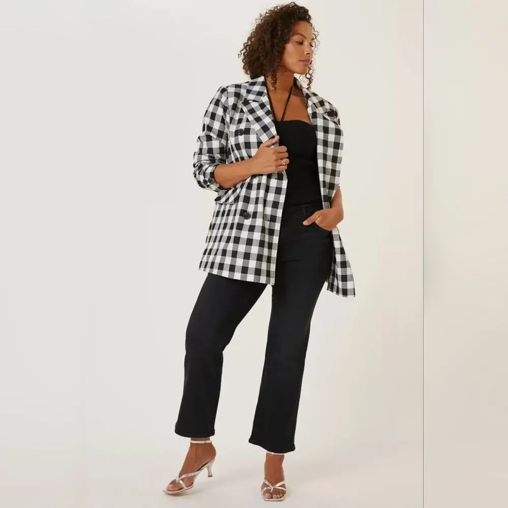 Avec Les Filles Black and White Checkered Blazer - Picture 6 of 7